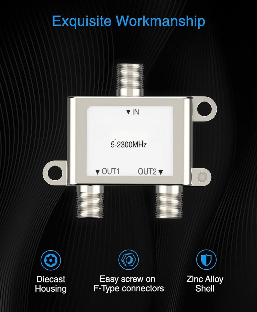 RG6 Coaxial  (3FT, 90? Angled to 90? Angled Connector Pin,  Plated, Triple Shielded) - Digital Audio Video Coax  Cord for HDTV, CATV, Modem,  Receivers