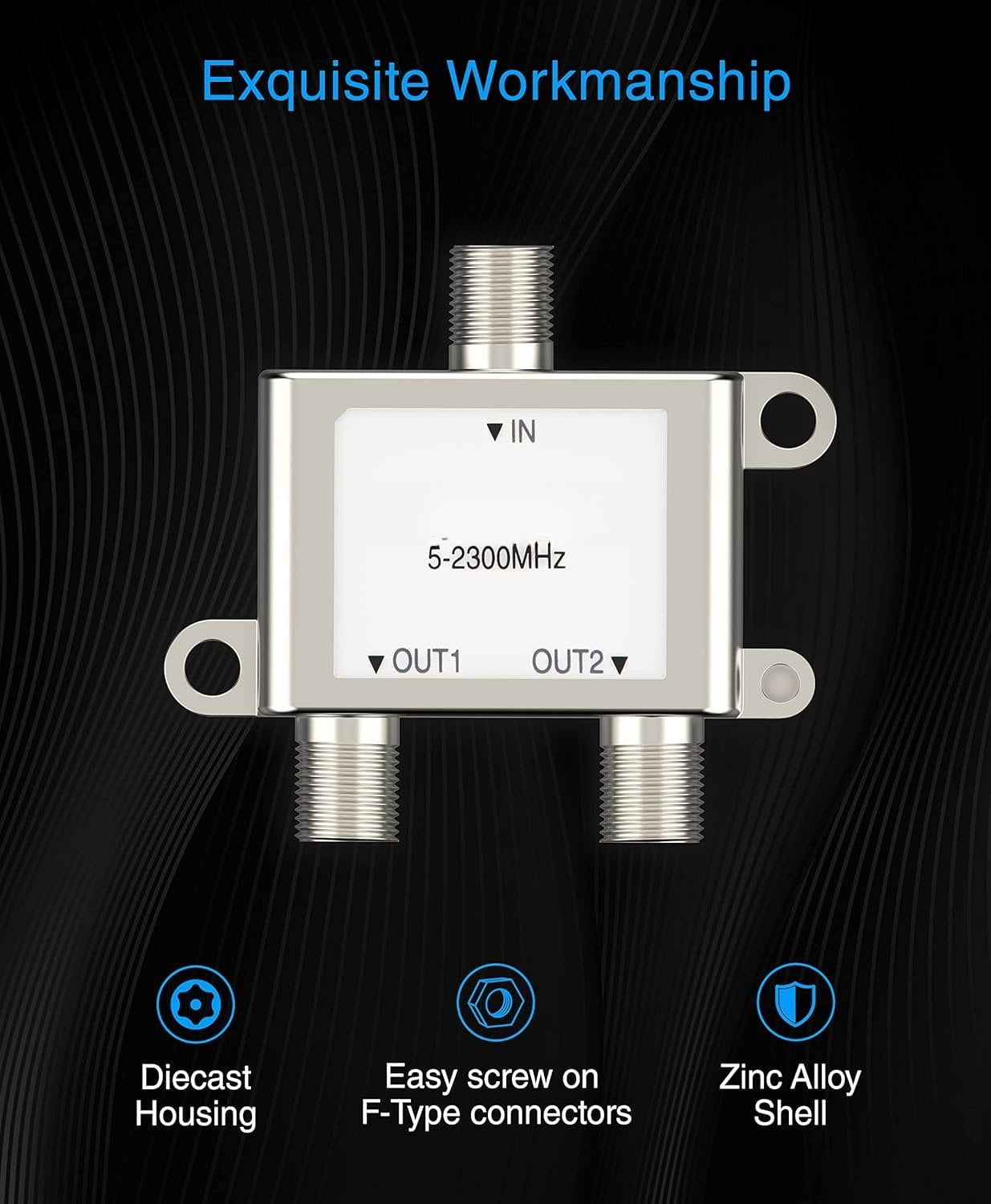 RG6 Coaxial  (3FT, 90? Angled to 90? Angled Connector Pin,  Plated, Triple Shielded) - Digital Audio Video Coax  Cord for HDTV, CATV, Modem,  Receivers