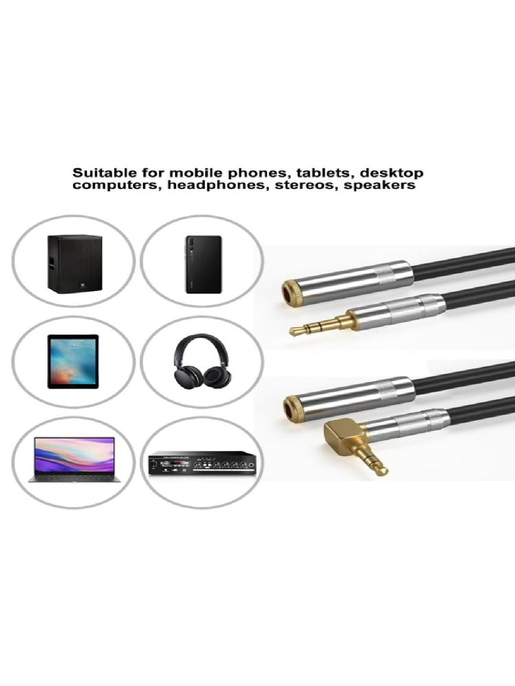 50cm-10m 3.5mm Male to Female Stereo Audio Cord Extension Cable Microphones Aux Wire Line for Smartphones and Tablets