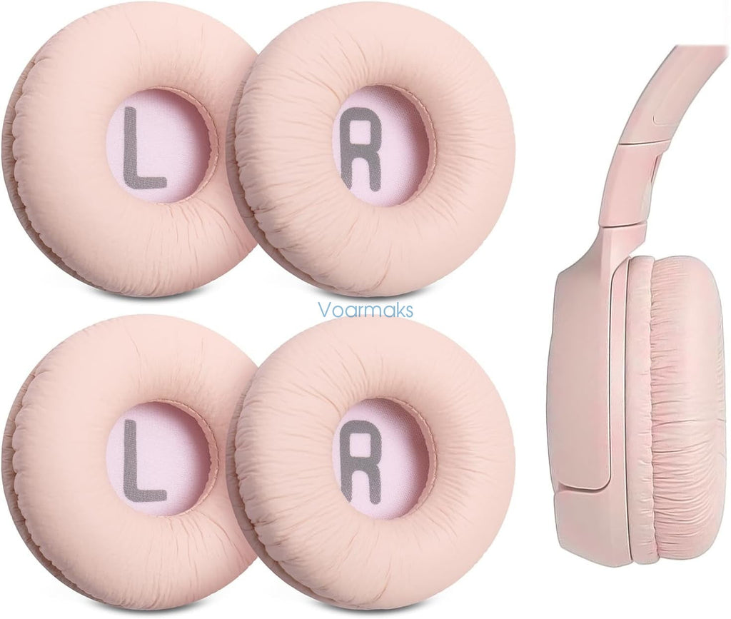 4-Pack Replacement Ear Pads Compatible with JBL Tune 510BT, 520BT, 450BT, 460BT, 500BT, JBL Junior 320 320BT, JR 300BT, 310BT Headphones, Ear Cushions with Wrinkled Leather