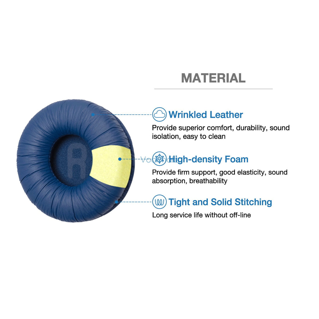 4-Pack Replacement Ear Pads Compatible with JBL Tune 510BT, 520BT, 450BT, 460BT, 500BT, JBL Junior 320 320BT, JR 300BT, 310BT Headphones, Ear Cushions with Wrinkled Leather