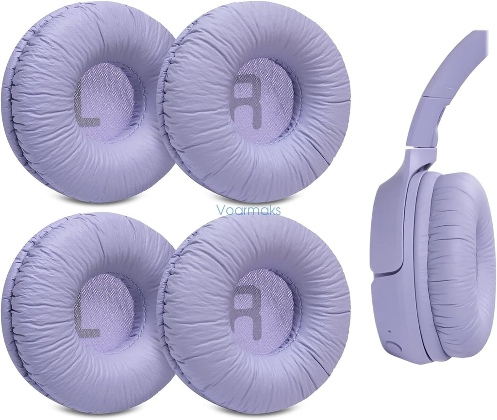 4-Pack Replacement Ear Pads Compatible with JBL Tune 510BT, 520BT, 450BT, 460BT, 500BT, JBL Junior 320 320BT, JR 300BT, 310BT Headphones, Ear Cushions with Wrinkled Leather