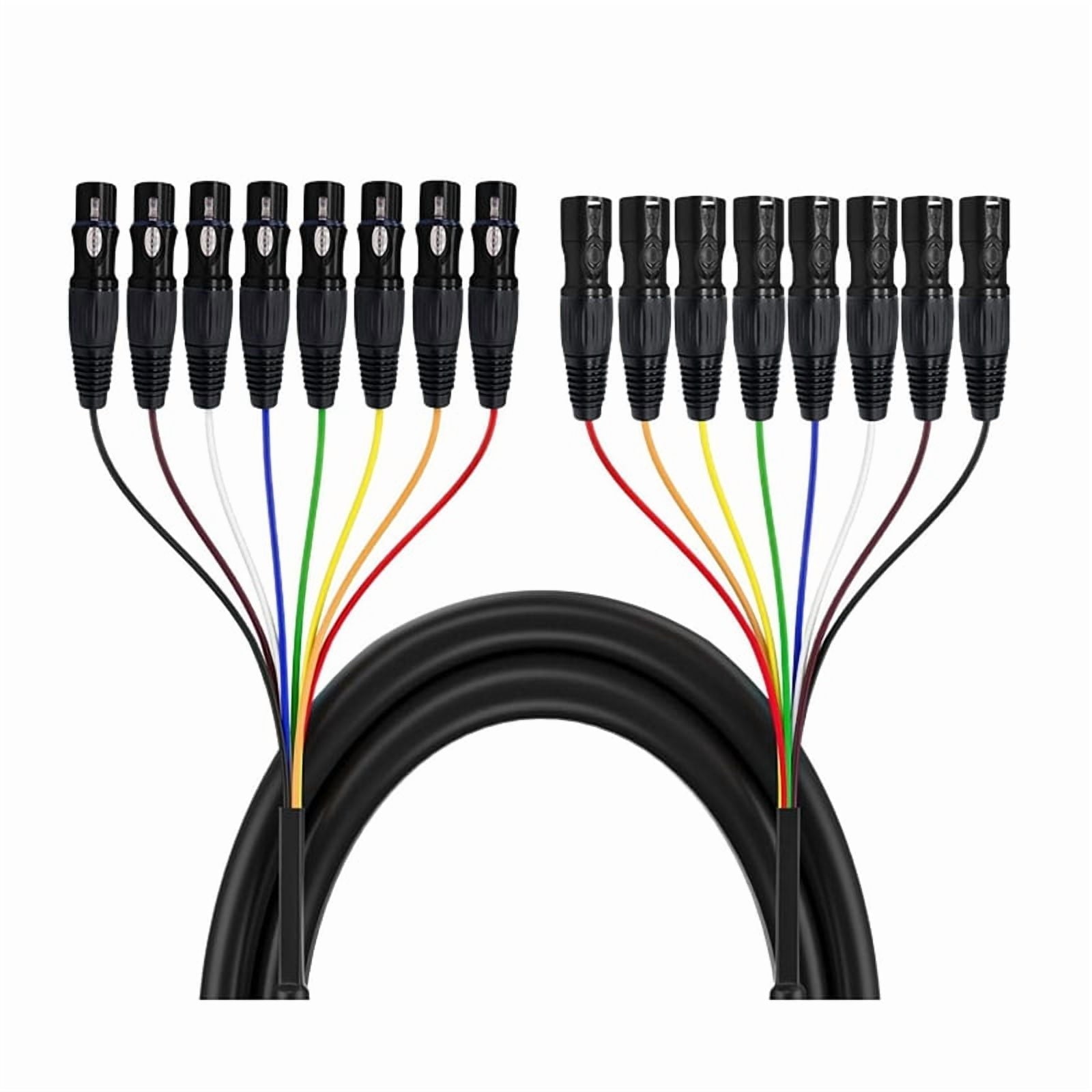 8 Channel 2m Professional Multi-Media 3 Pin XLR Cable Male to Female Balanced Audio Extension Cord,1 * Audio Cable