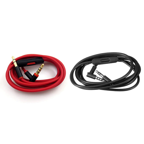 2x Remote Talk Audio Cable for Studio, Executive, Mixer, , Wireless, and Pro Headphones(Black+),2 x Audio Cable,Black-Red &amp; Black