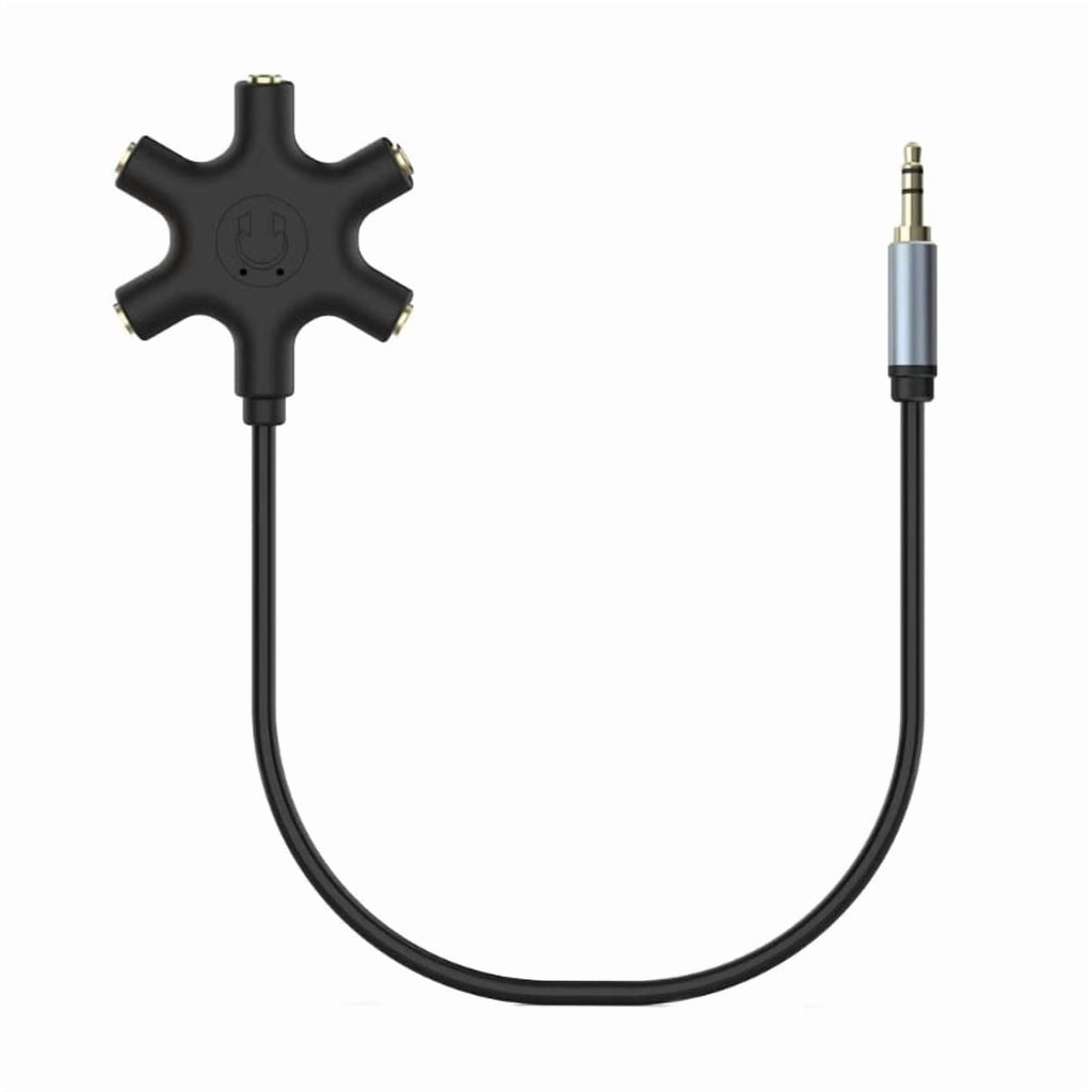 Headsets Adapter Microphones Headphone Splitter 3.5mm Male to 3.5mm Female 5 Port Adapter Cable for PC Smartphones