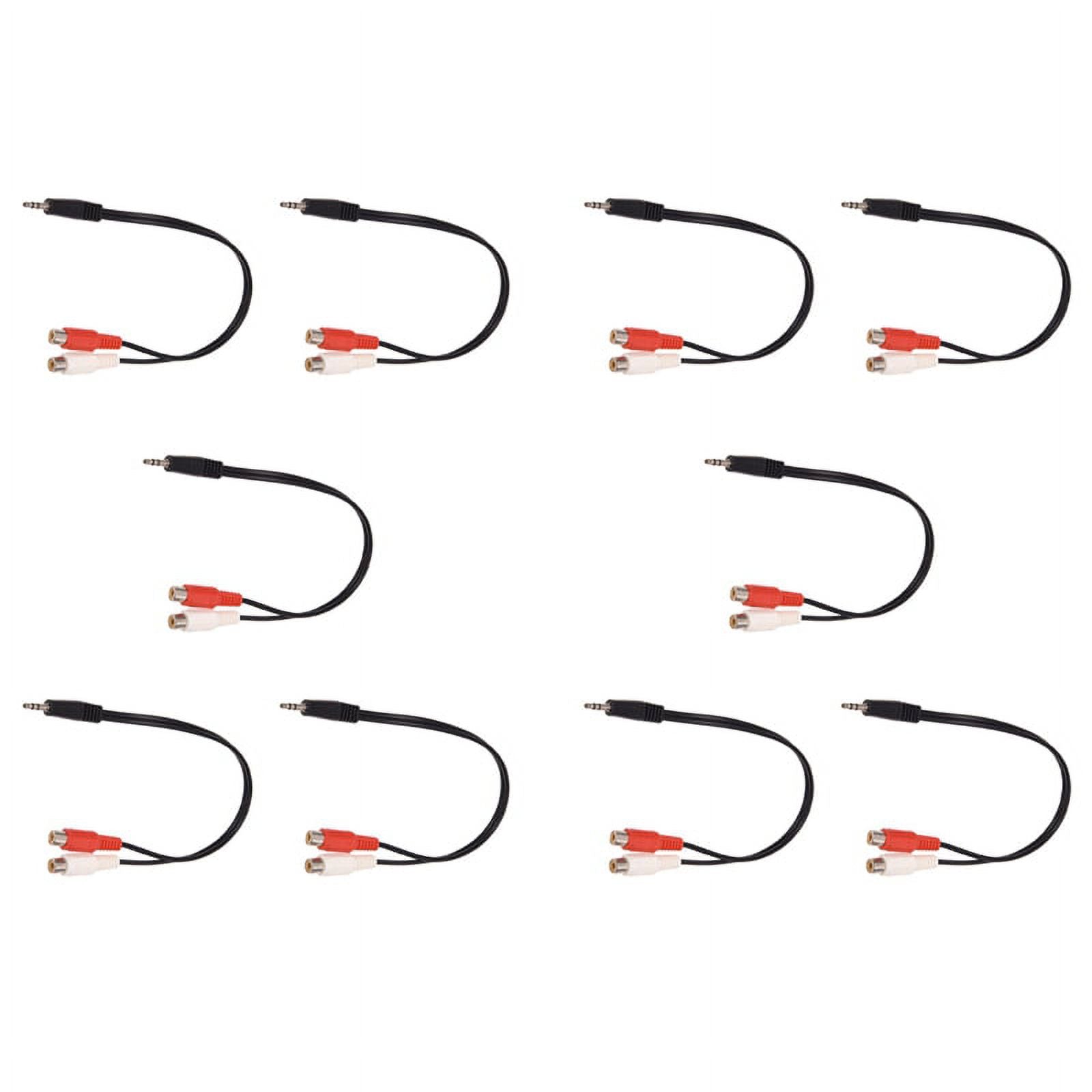 10X 3.5mm Stereo Adapter Headphone Jack to 2 Jack Adapter Audio Cable, 3.5mm Male to 2X Female