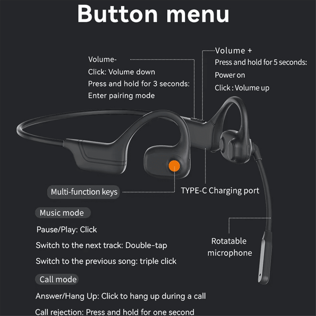DG09 Bone Conduction Headphone Wireless Outdoor Sport Earphones A