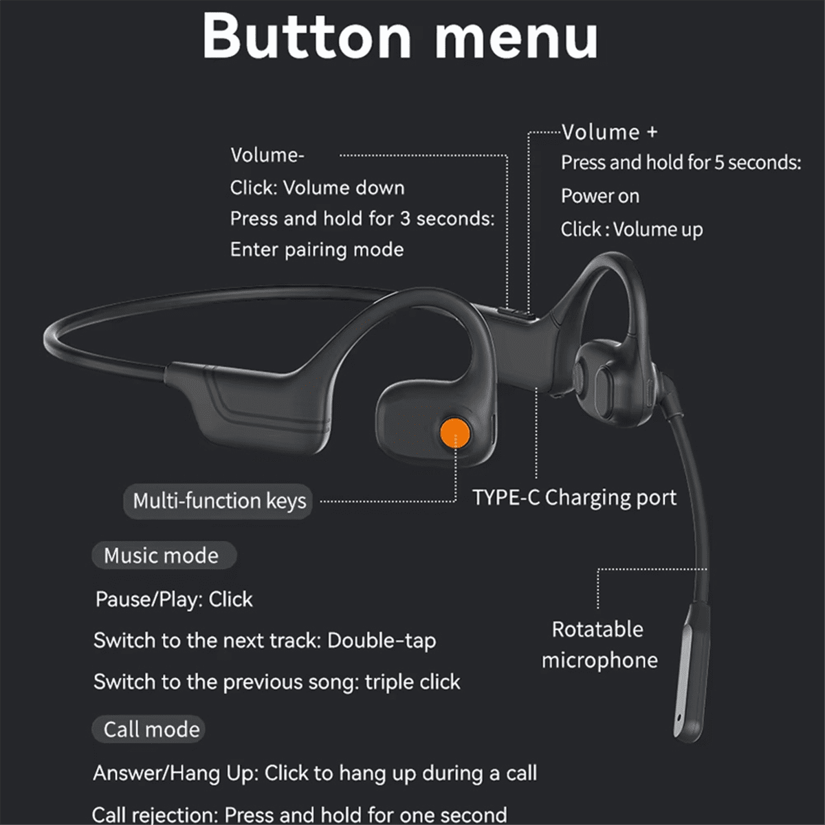 DG09 Bone Conduction Headphone Wireless Outdoor Sport Earphones A