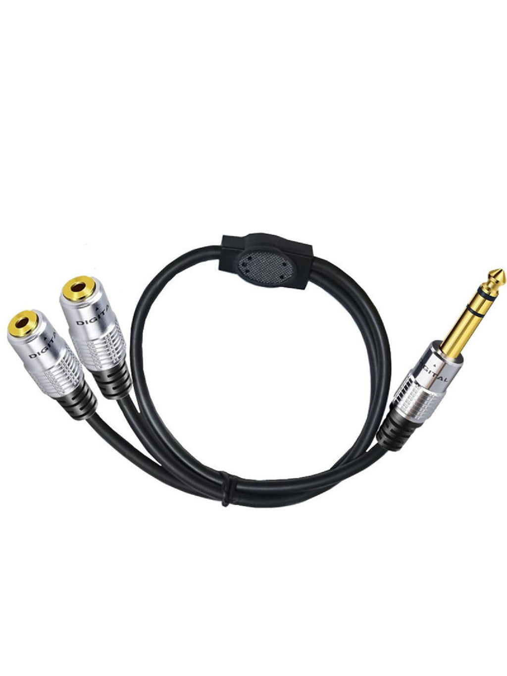 6.35mm 1/4 inch TRS to Dual 3.5mm 1/8 inch Female Headphone Splitter Y Cable Adapter 0.5m 19.7in