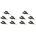 10X U Type Adapter Dual 3.5 mm Headphone Plug Audio Cables Splitter Microphone 2in 1 Swivel Connector for Android ,10 x Audio adapter,Black