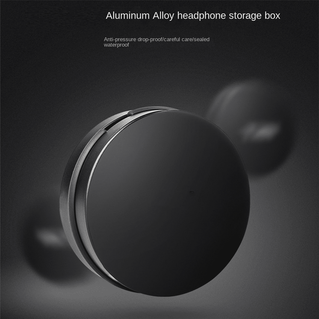 2X Metal Earphone Box Mini Portable Drop-Proof Waterproof and Pressure- Aluminum Alloy Headphone Storage Box