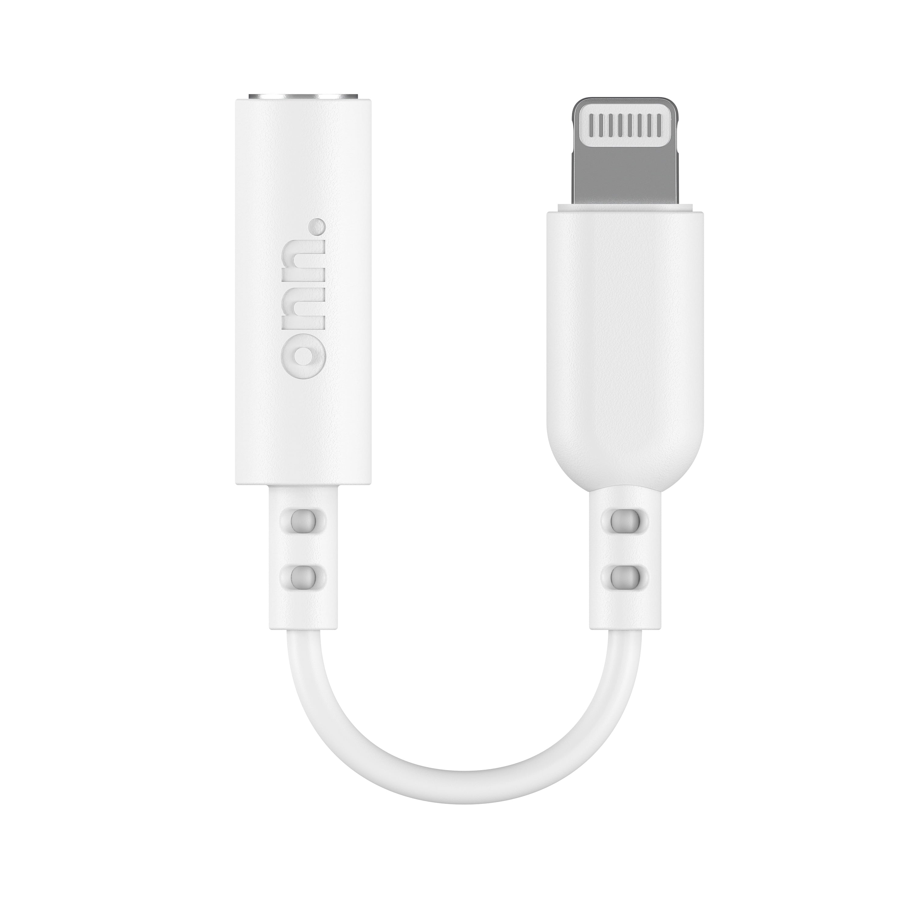 onn Lightning to 3.5 mm AUX Audio Adapter, MFI Certified, White - Compatible with iPhone 14/13/12/11/X/XR/XS/8/7/6/5, iPad, Airpods and more