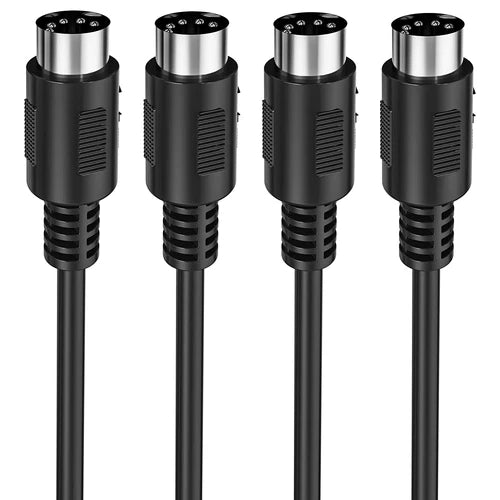 MIDI Cable, 2-Pack 1-Feet Male to Male 5-Pin MIDI Cable Compatible