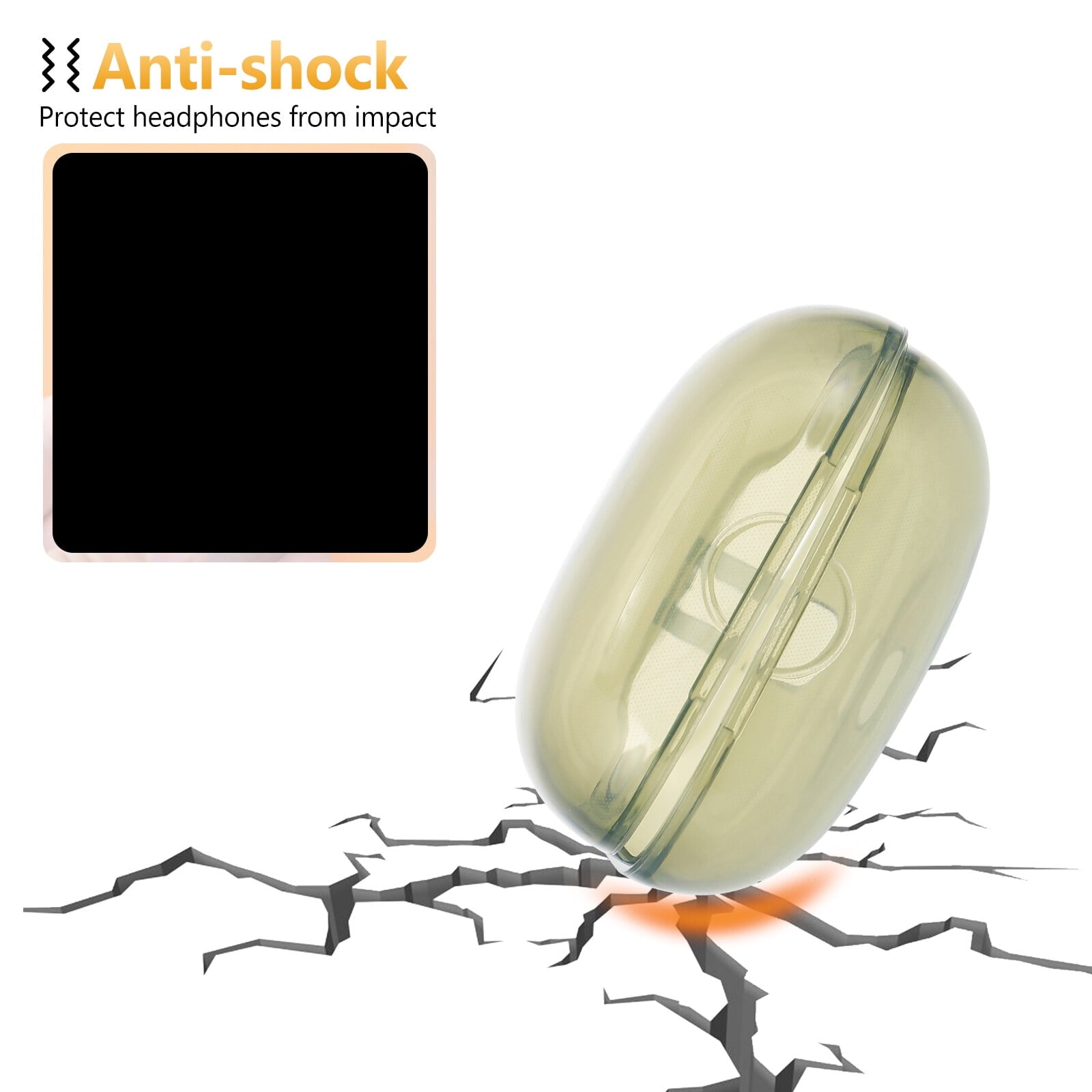 3-Piece Transparent Protective Case for Portable Headphones and Earphones Shell Cover