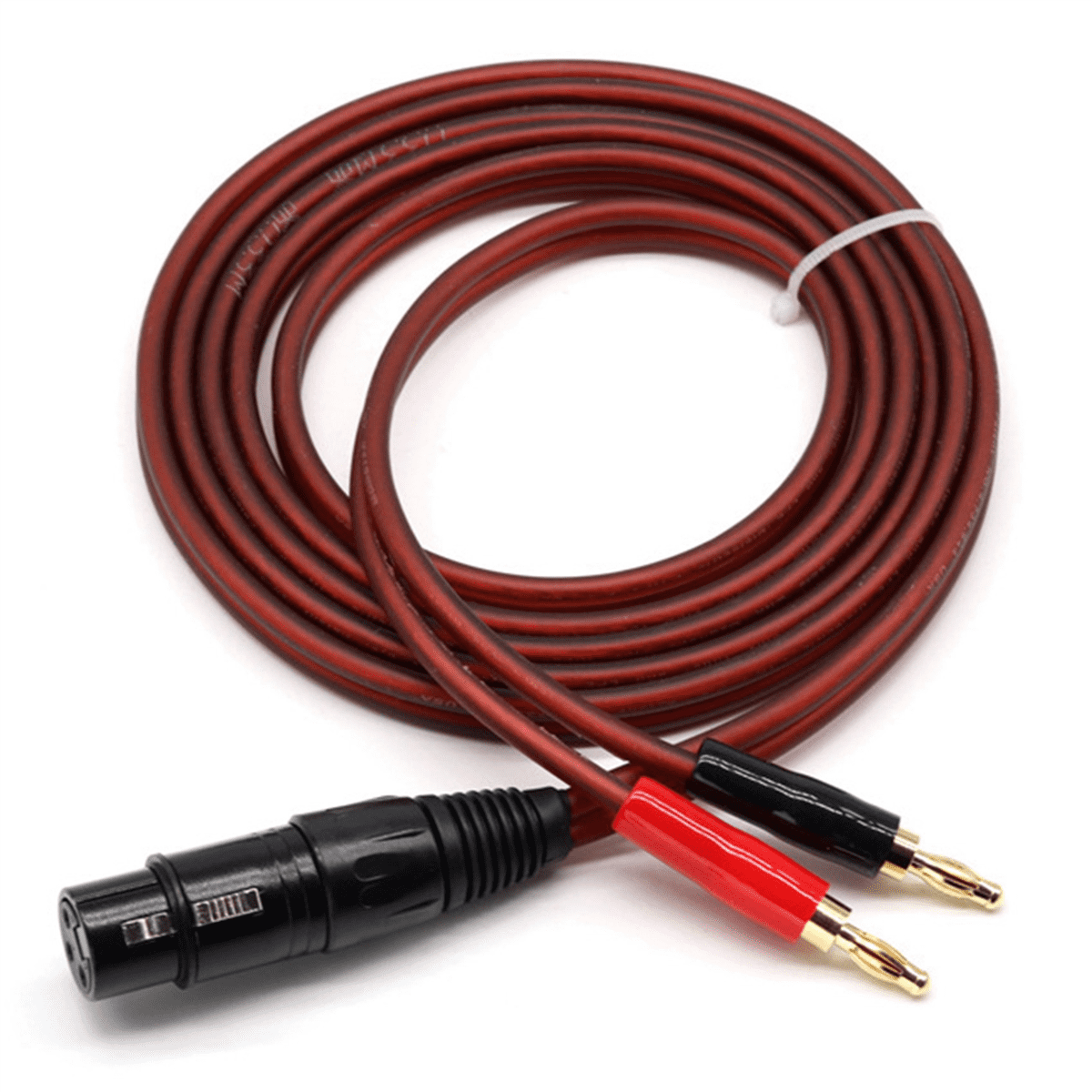 4X XLR to Banana Speaker Cable,XLR 3 Pin Male to Dual Banana Plugs Audio Cable, Gold-Plated 4mm Plug to XLR3 Pro HiFi