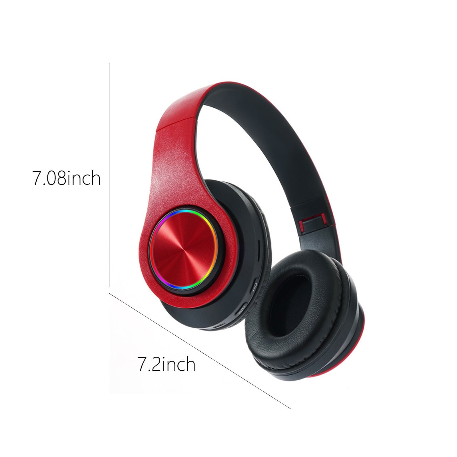 Wireless Headphones with Light Effects, Bluetooth 5.0 with Microphone ^ Features Memory Card Playback and Foldable Design ^ for Comfortable Wear and Extended Listening