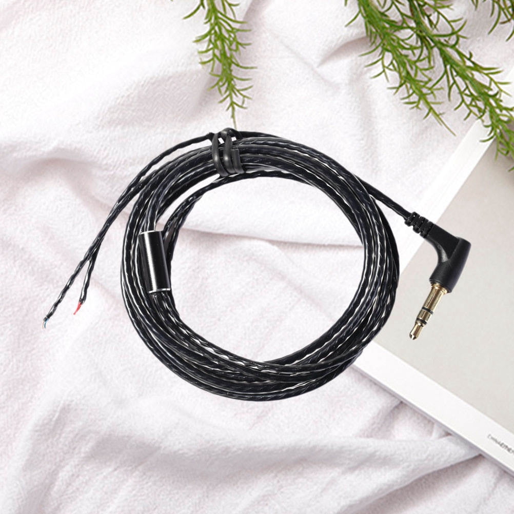 1pc 1.2M DIY Earphone Repair Wire LC OFC Anoxic Copper Wire Bend Head for Earphone Use Black