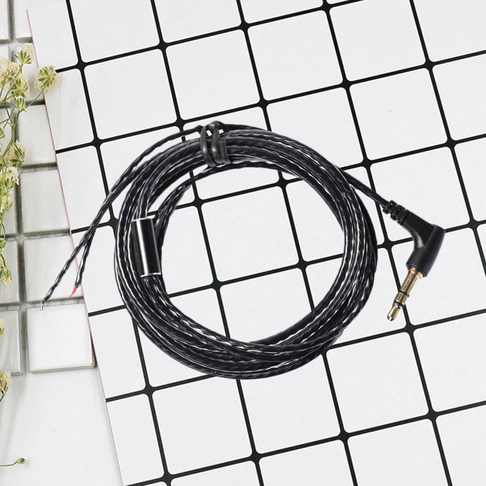 1pc 1.2M DIY Earphone Repair Wire LC OFC Anoxic Copper Wire Bend Head for Earphone Use Black