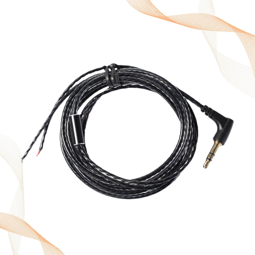 1pc 1.2M DIY Earphone Repair Wire LC OFC Anoxic Copper Wire Bend Head for Earphone Use Black