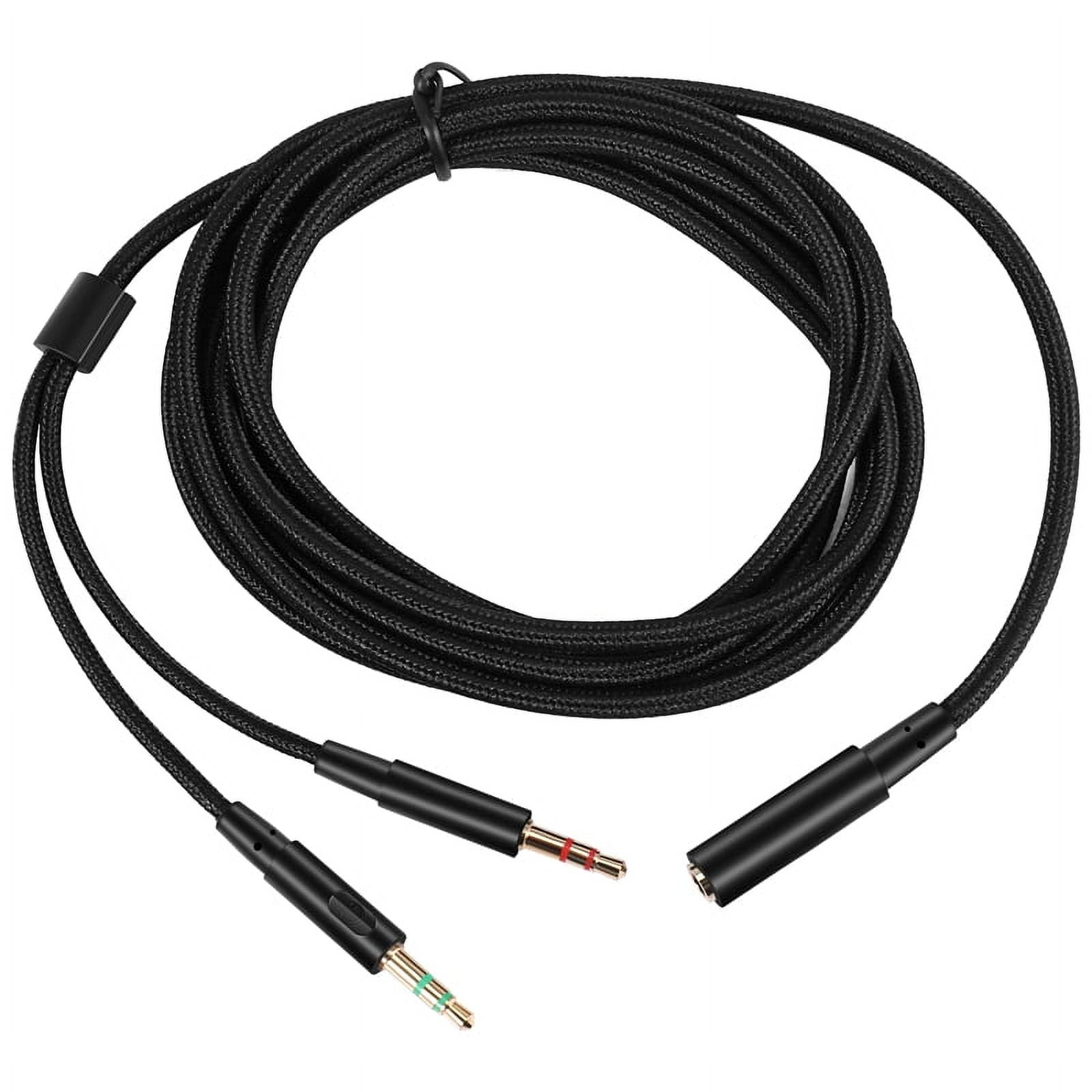 3.5mm Universal 2 in 1 Gaming Headset Audio Extend Cable for Cloud II/Alpha/Cloud Flight/Core Headphone