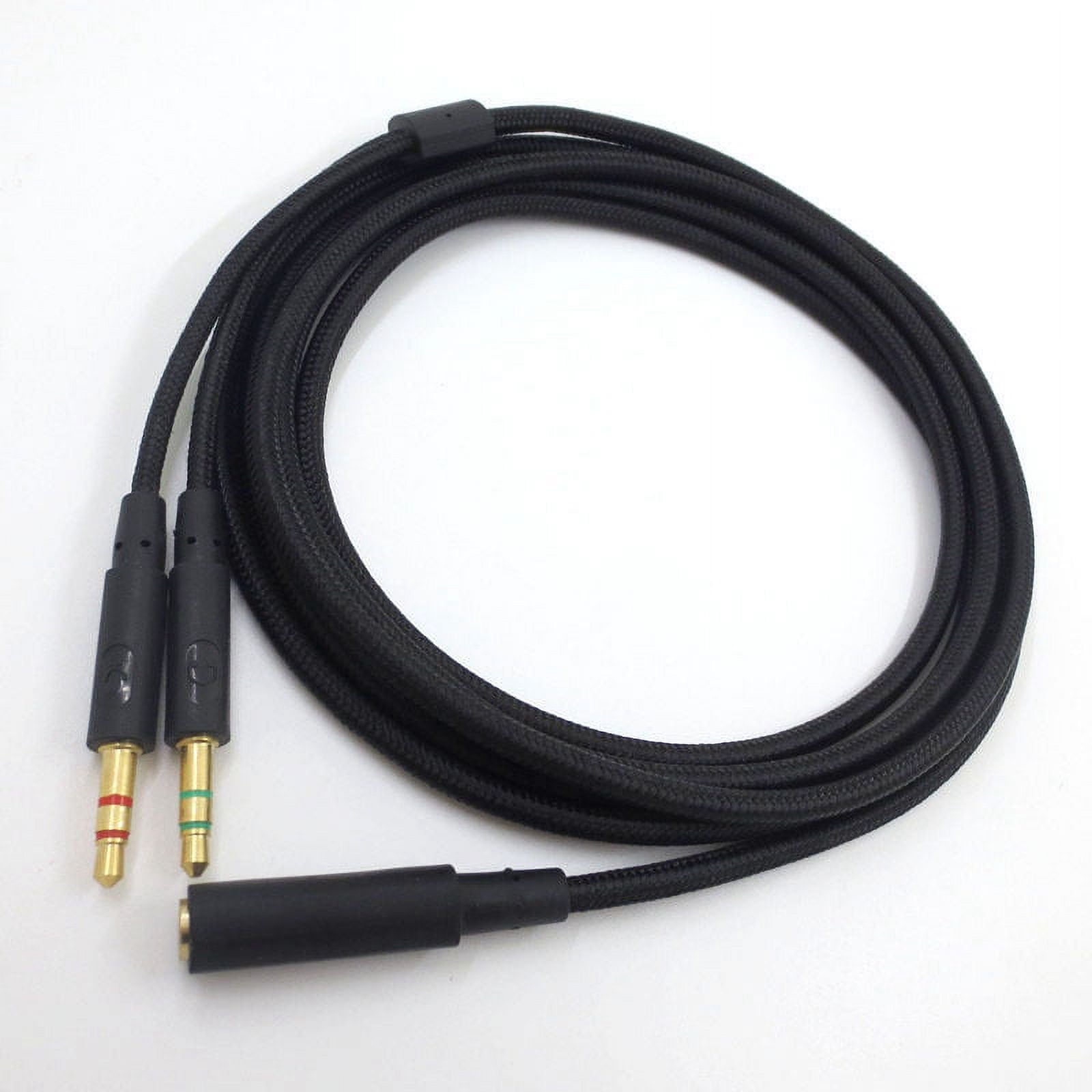 3.5mm Universal 2 in 1 Gaming Headset Audio Extend Cable for Cloud II/Alpha/Cloud Flight/Core Headphone