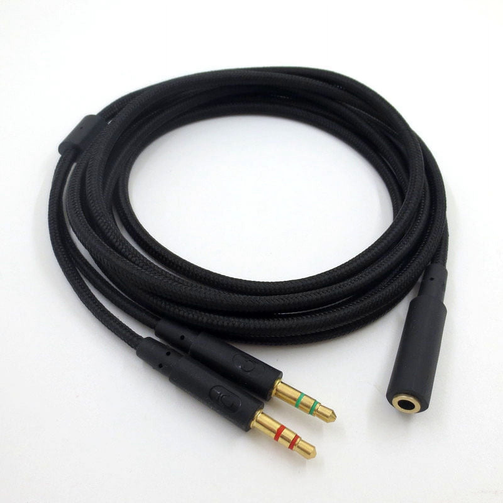 3.5mm Universal 2 in 1 Gaming Headset Audio Extend Cable for Cloud II/Alpha/Cloud Flight/Core Headphone