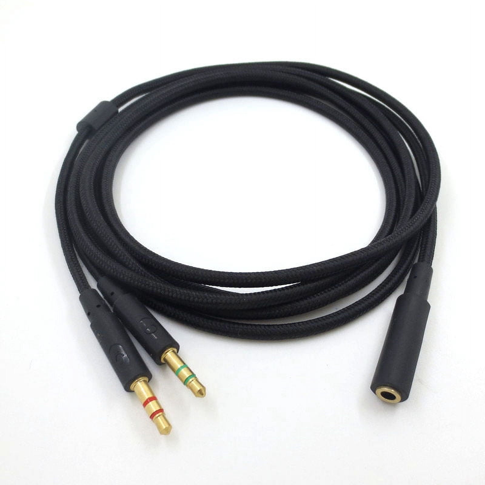 3.5mm Universal 2 in 1 Gaming Headset Audio Extend Cable for Cloud II/Alpha/Cloud Flight/Core Headphone
