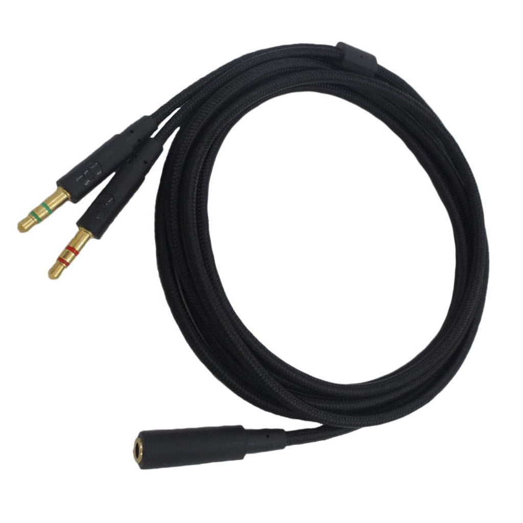 3.5mm Universal 2 in 1 Gaming Headset Audio Extend Cable for Cloud II/Alpha/Cloud Flight/Core Headphone