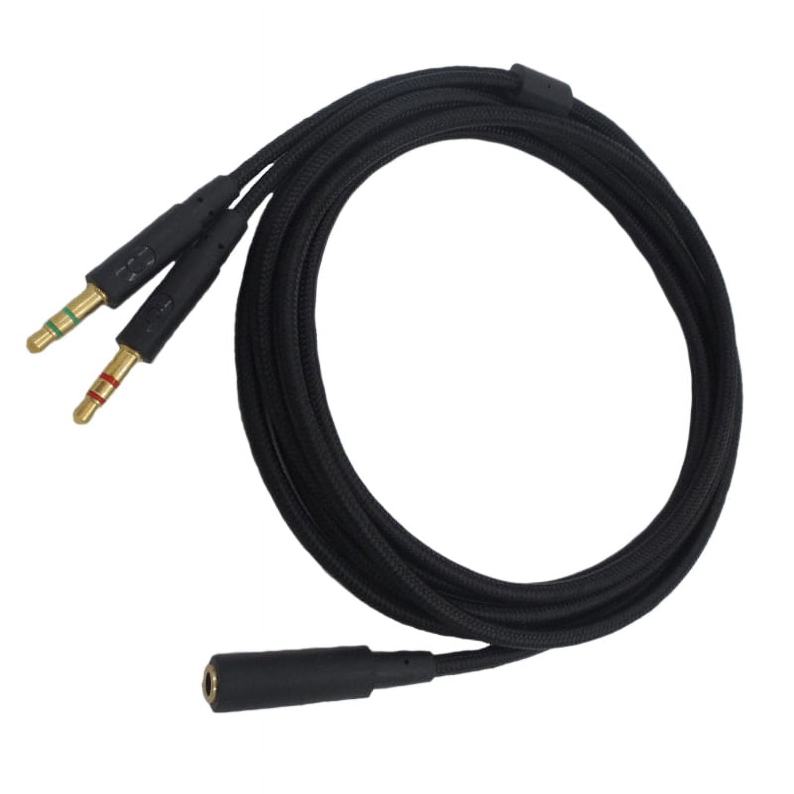 3.5mm Universal 2 in 1 Gaming Headset Audio Extend Cable for Cloud II/Alpha/Cloud Flight/Core Headphone
