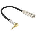 6.35 Female Stereo to 3.5 Male Plug Jack Stereo Hifi Mic Audio Extension Cable Short 90 Degree Angled Audio Line cable,1x 6.35 mm to 3.5 mm TRS Jack Plug Cable(6.35 mother stereo),Black &amp; Silver