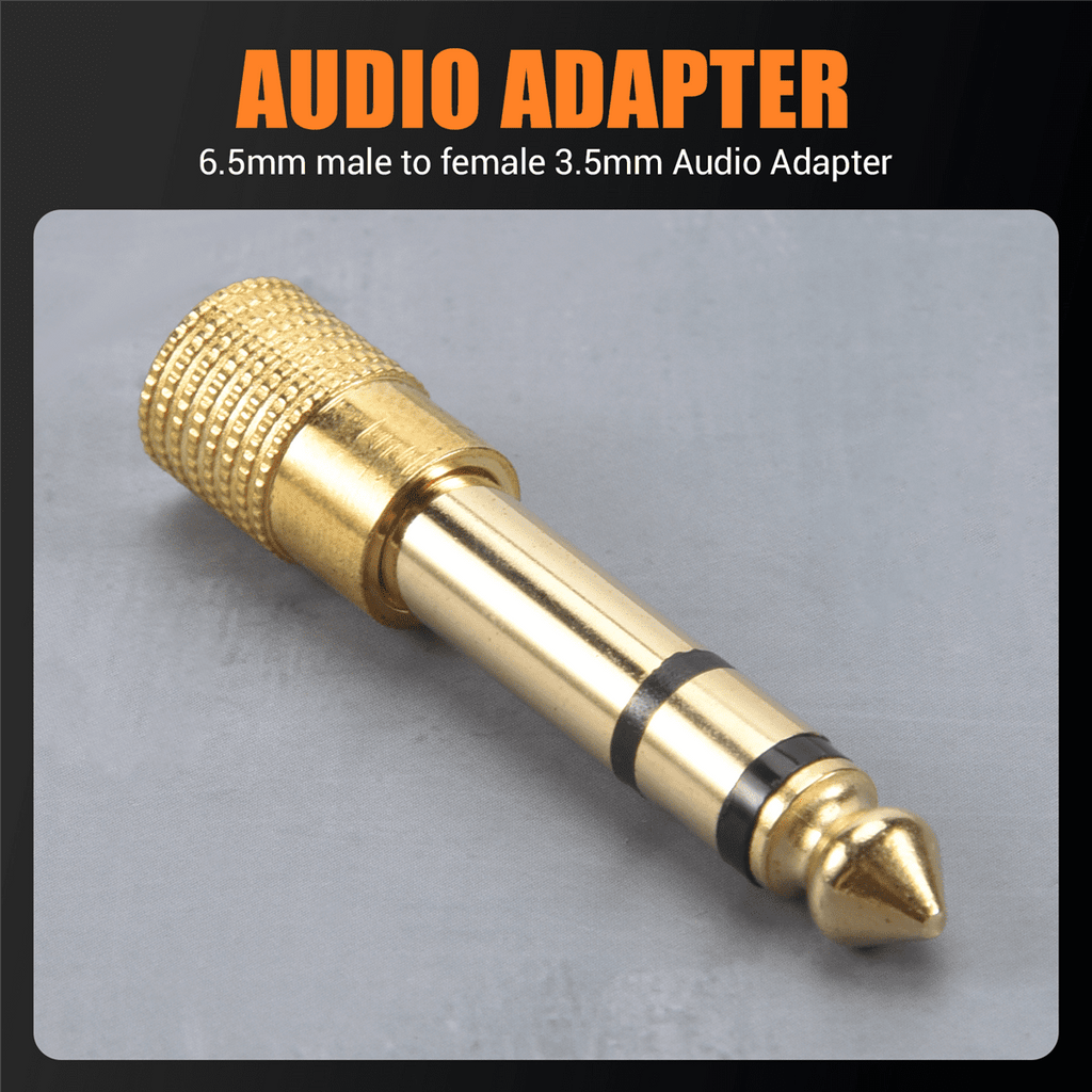 IMCBSTT QUALITY HEADPHONE ADAPTER STEREO GOLD PLUG 1/4" (6.3mm) Male to 1/8" (3.5mm) Femalemetal