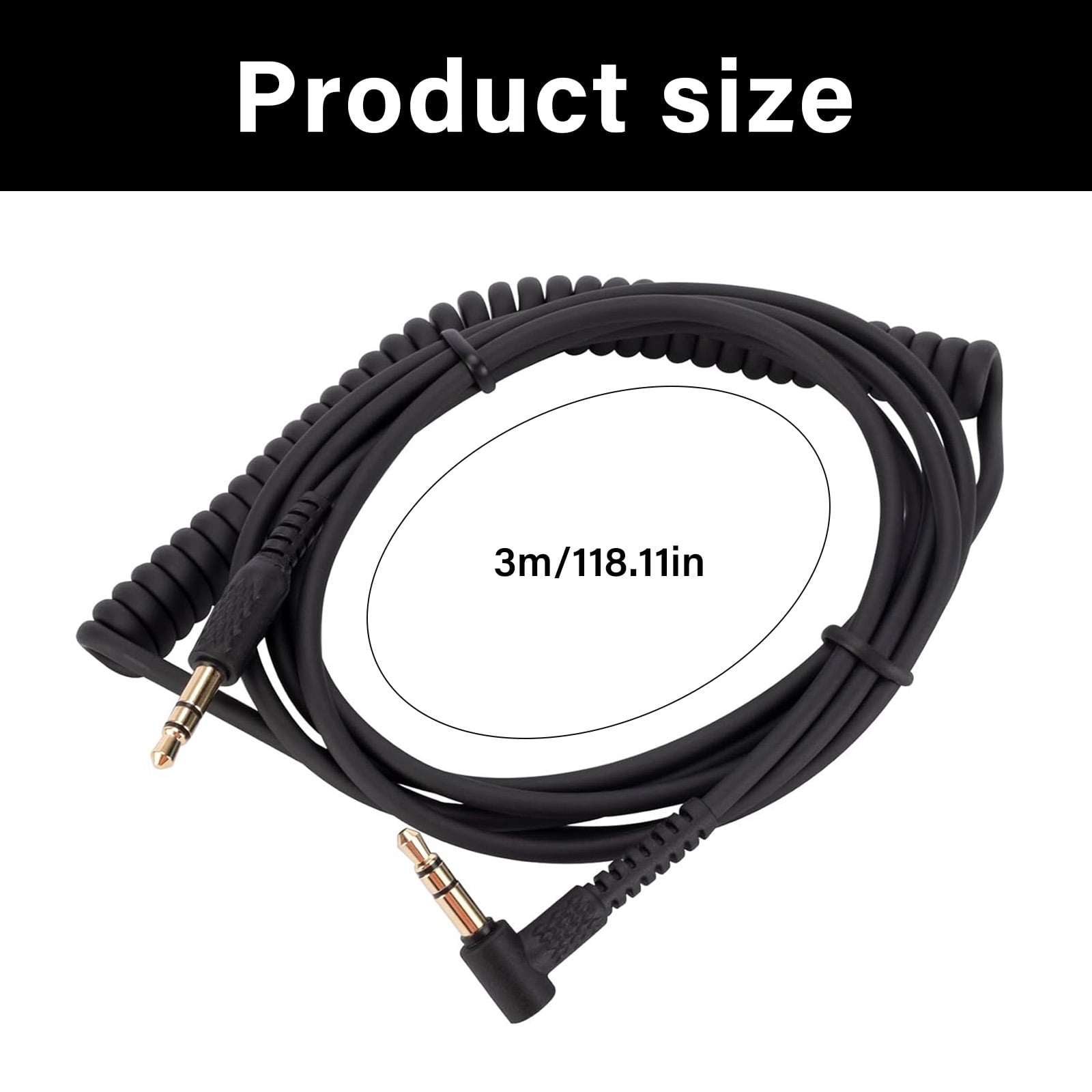 High Fidelitys 3.5mm Stereo Cable For Monitor Major 2 Major 3 Headphone Spirals Wire Cord Metal Connectors L Shaped Plugs