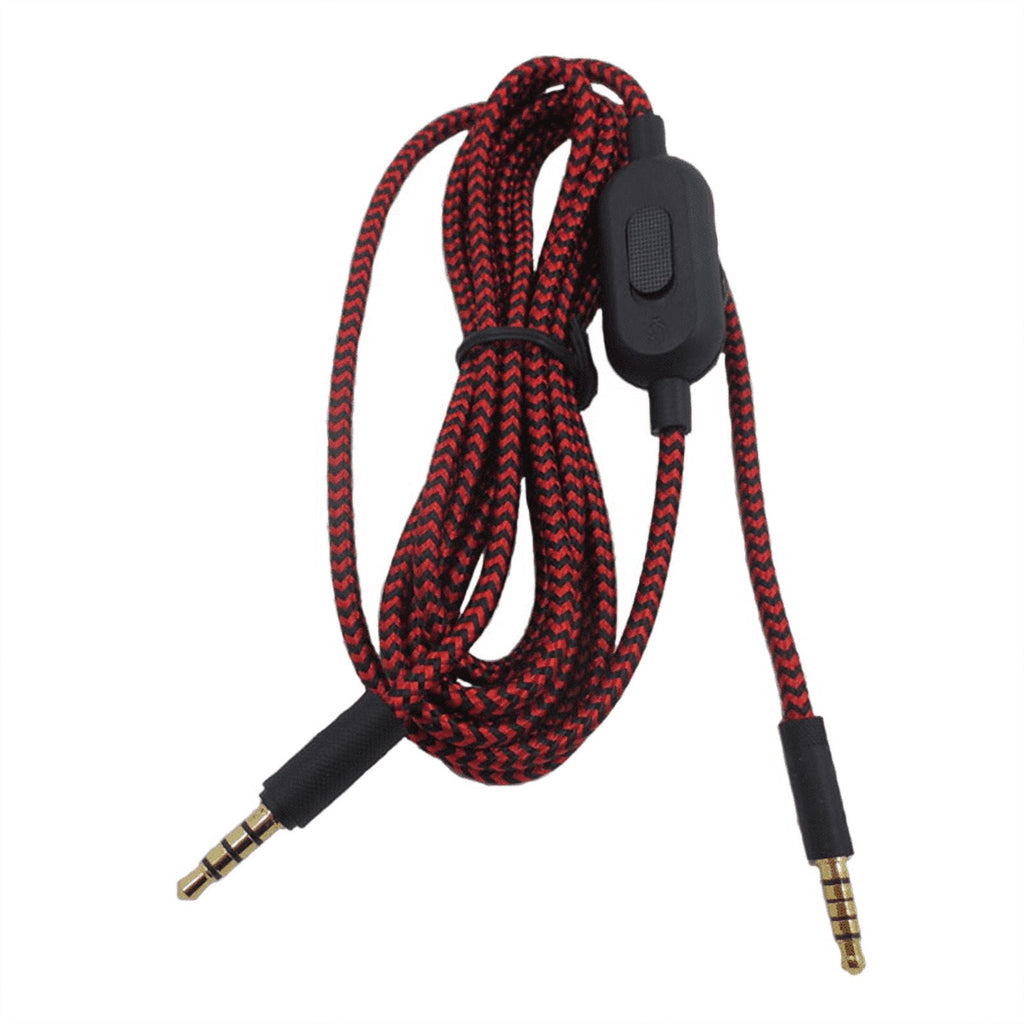 Braided Replacement Cable Extension Cord Wire for G433 G233 G Pro X Gaming Headset with Volume Control Clip