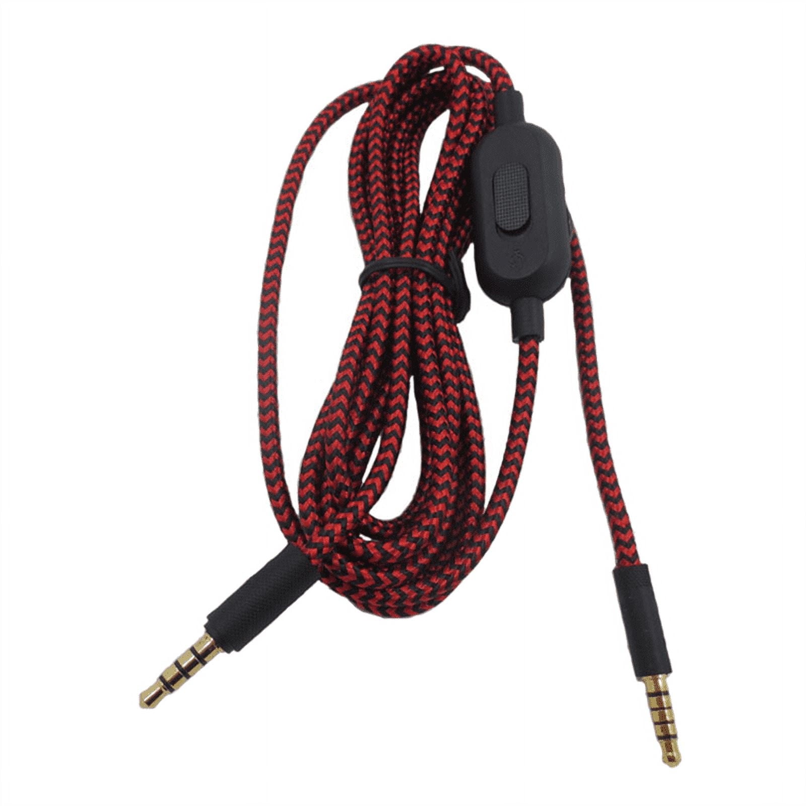 Braided Replacement Cable Extension Cord Wire for G433 G233 G Pro X Gaming Headset with Volume Control Clip