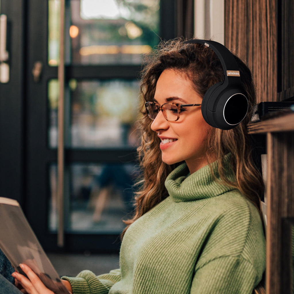 Wireless Bluetooth Headphones, Over-Ear with Noise Reduction and Foldable Design for Immersive Sound, Featuring FM Radio and TF Card Playback, Comfortable Fit for Work and Travel