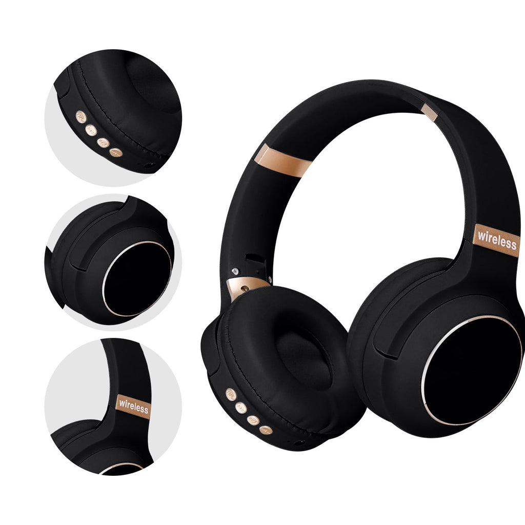 Wireless Bluetooth Headphones, Over-Ear with Noise Reduction and Foldable Design for Immersive Sound, Featuring FM Radio and TF Card Playback, Comfortable Fit for Work and Travel