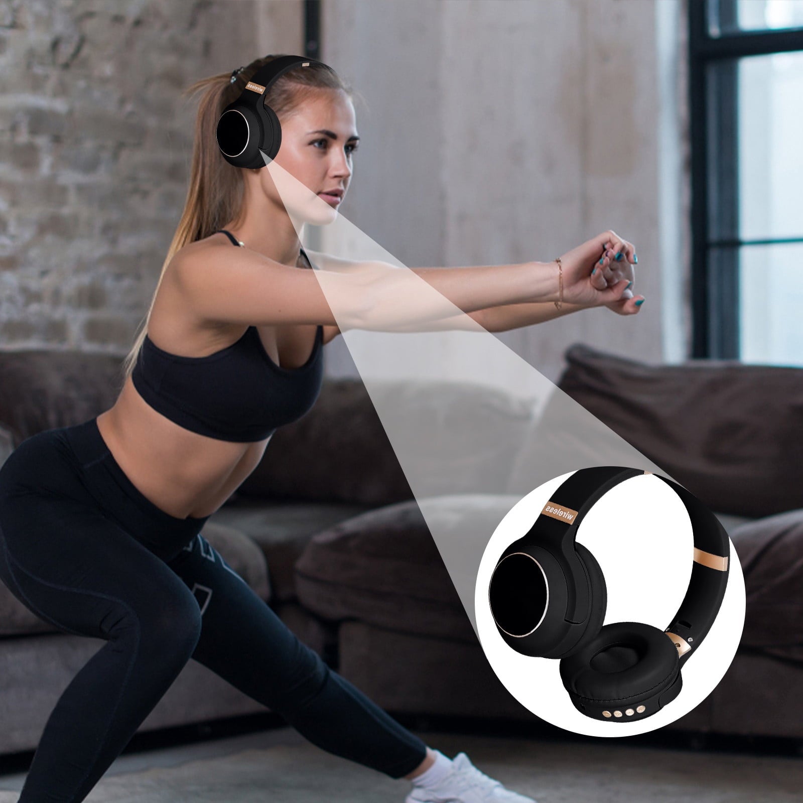 Wireless Bluetooth Headphones, Over-Ear with Noise Reduction and Foldable Design for Immersive Sound, Featuring FM Radio and TF Card Playback, Comfortable Fit for Work and Travel
