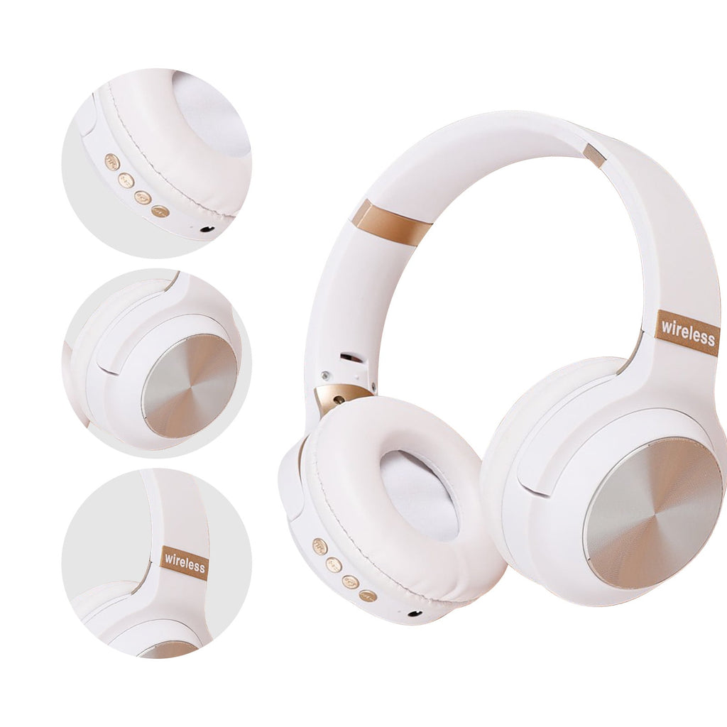 Wireless Bluetooth Headphones, Over-Ear with Noise Reduction and Foldable Design for Immersive Sound, Featuring FM Radio and TF Card Playback, Comfortable Fit for Work and Travel