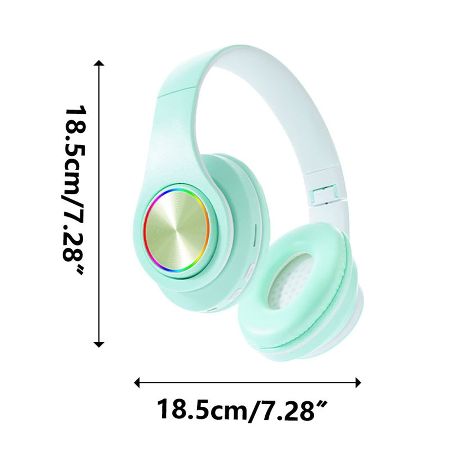 Wireless Headphones with Colorful Breathing Lights, Over Ear Design and Bluetooth 5.3 for Music, Gaming, and Study