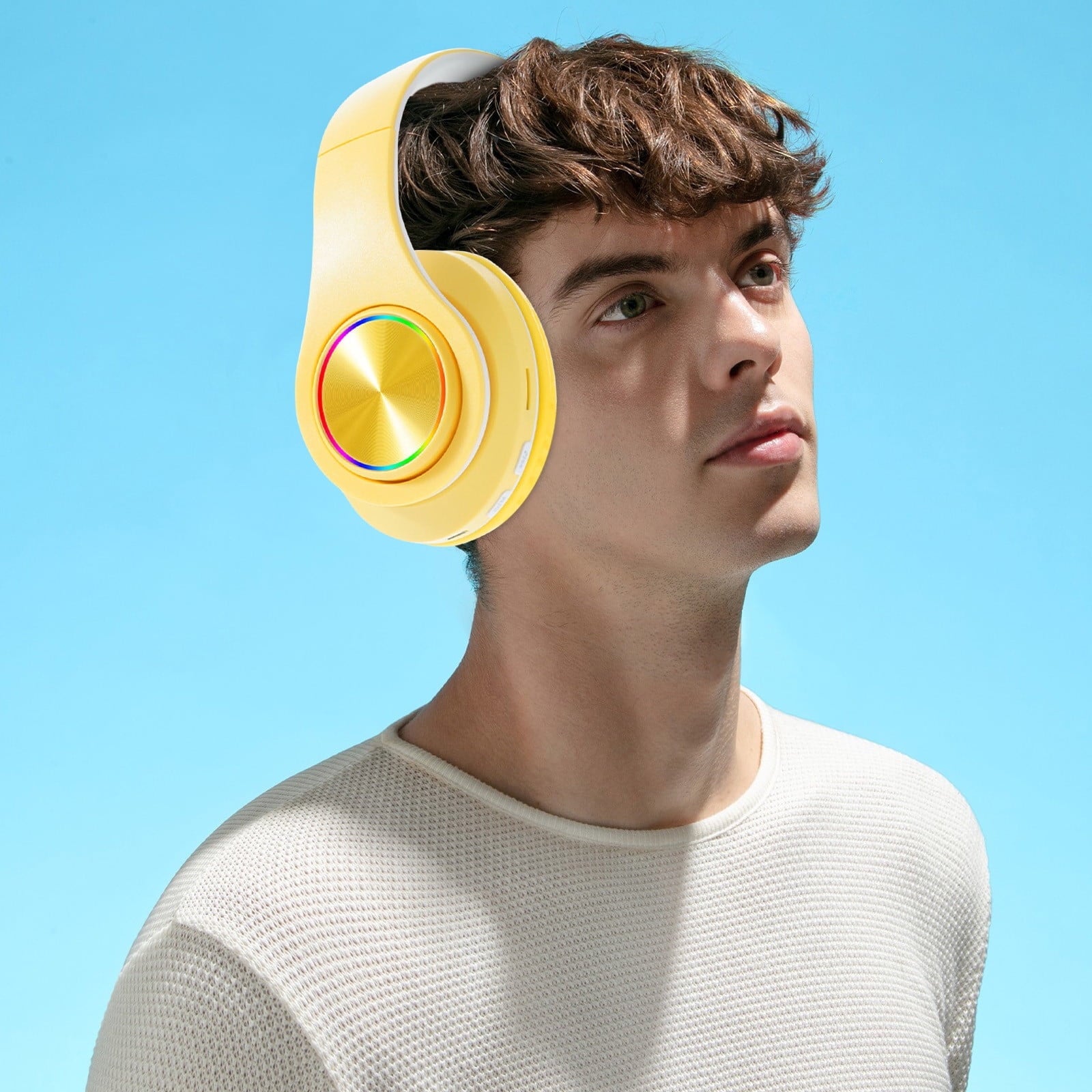 Wireless Headphones with Colorful Breathing Lights, Over Ear Design and Bluetooth 5.3 for Music, Gaming, and Study