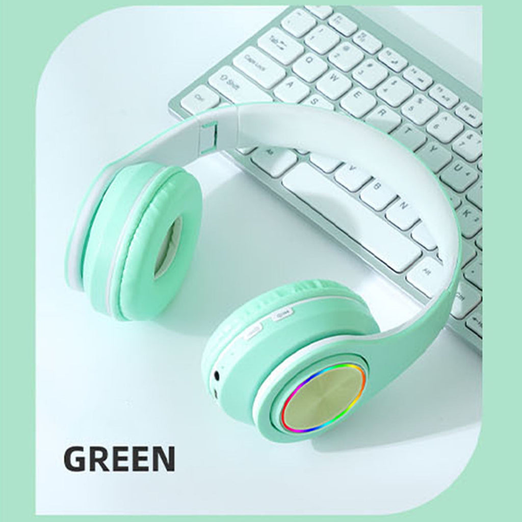 Wireless Headphones with Colorful Breathing Lights, Over Ear Design and Bluetooth 5.3 for Music, Gaming, and Study