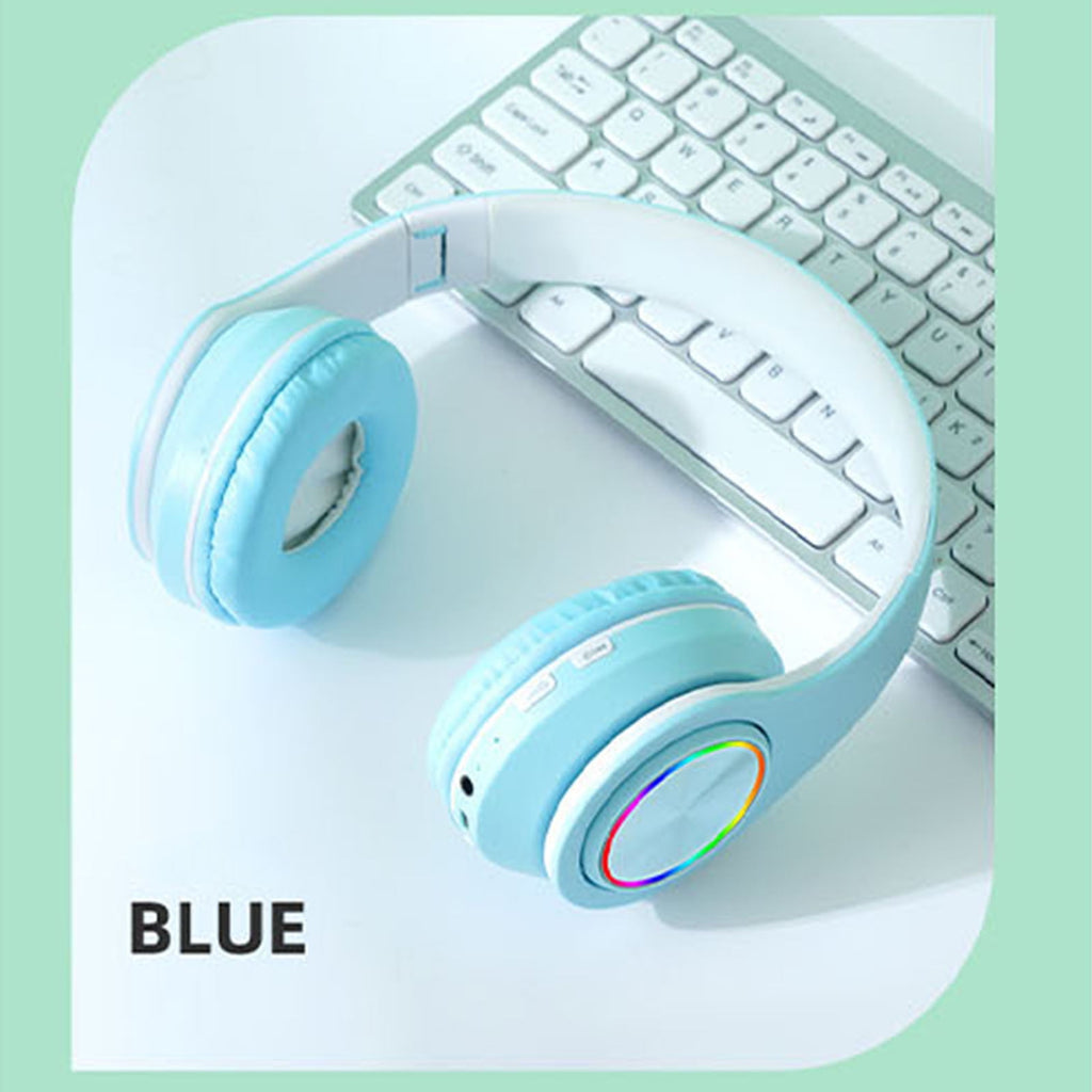 Wireless Headphones with Colorful Breathing Lights, Over Ear Design and Bluetooth 5.3 for Music, Gaming, and Study