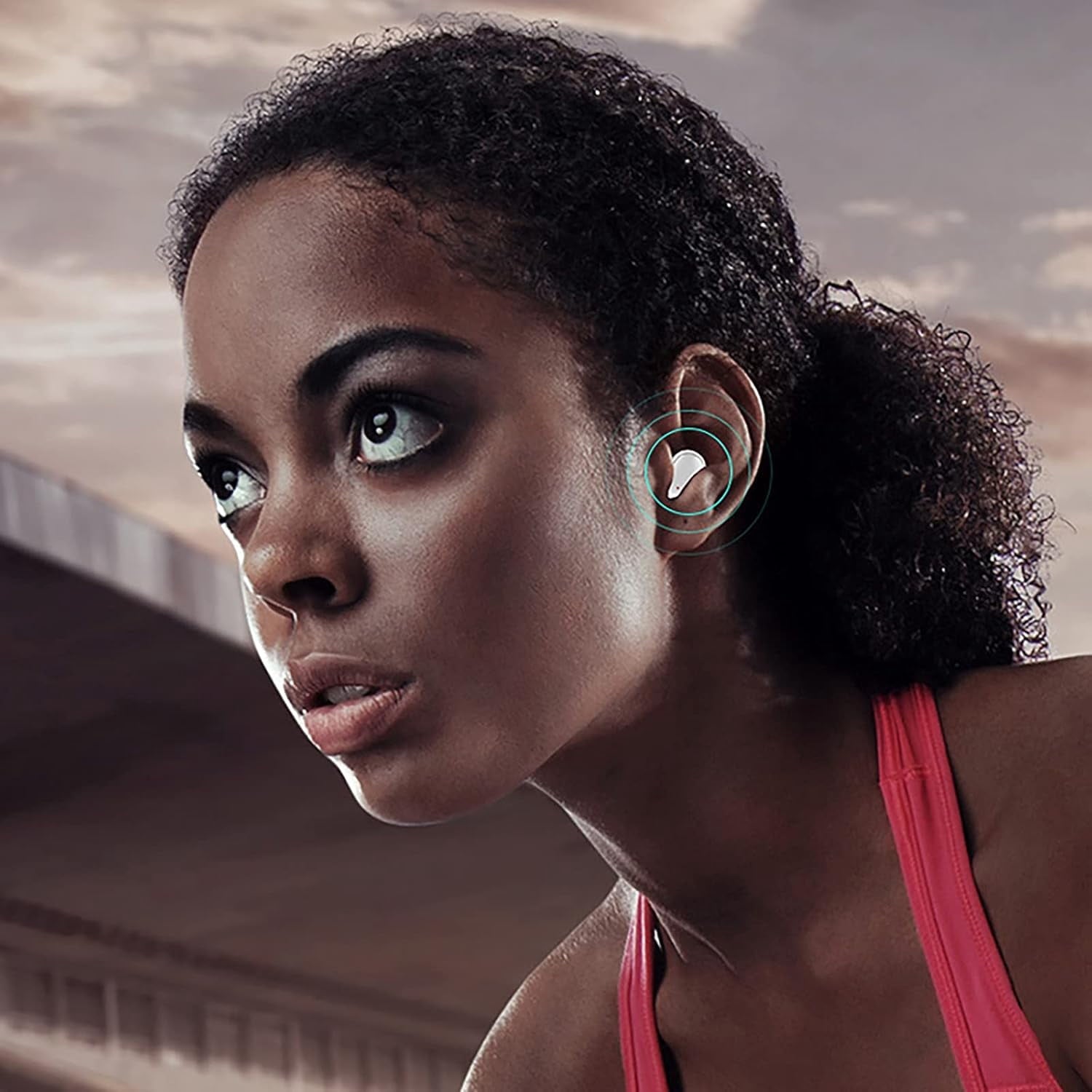 Mini Wireless Earbuds Bluetooth Headphones Noise Cancelling Wireless Ear Buds with Microphone for Small Ear Immersive Premium Sound with Charging Case Waterproof Sweat Resistant Earphones