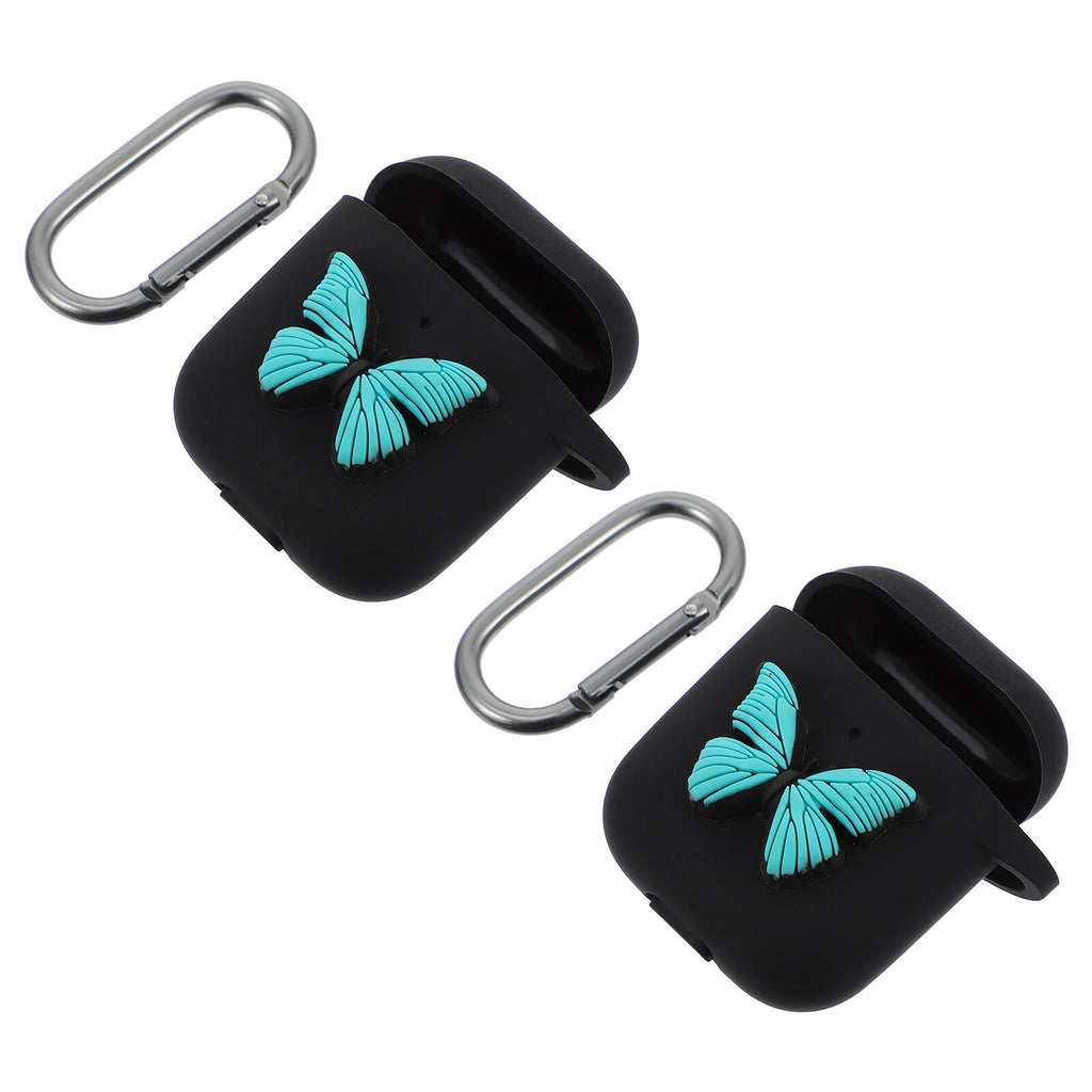 unbranded 2 Pcs Earphone Case Ultra Open Earbuds Wireless Headphones Black