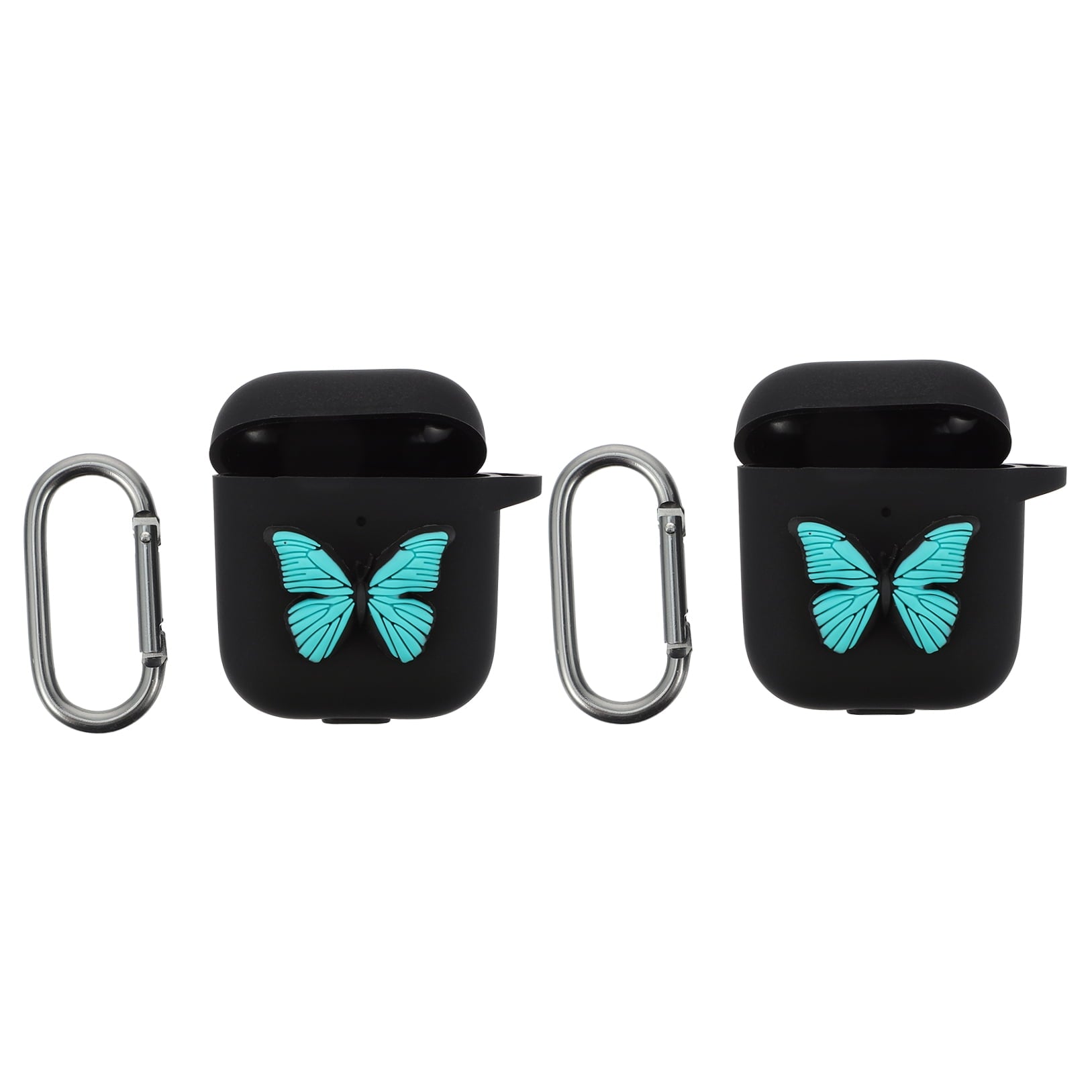 unbranded 2 Pcs Earphone Case Ultra Open Earbuds Wireless Headphones Black