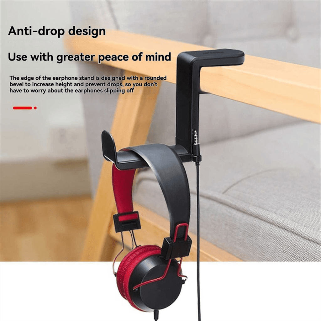 Rotating Headphone Stand Adjustable Clamp-on Headphone Holder PC Gaming Headset Stand with 360 Degree Swivel White