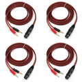 4X XLR to Banana Speaker Cable,XLR 3 Pin Female to Dual Banana Plugs Audio Cable, Gold-Plated 4mm Plug to XLR3 Pro HiFi