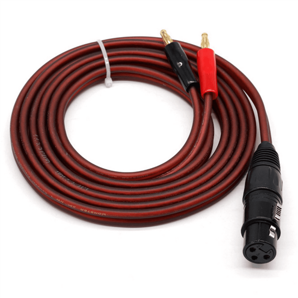 4X XLR to Banana Speaker Cable,XLR 3 Pin Female to Dual Banana Plugs Audio Cable, Gold-Plated 4mm Plug to XLR3 Pro HiFi