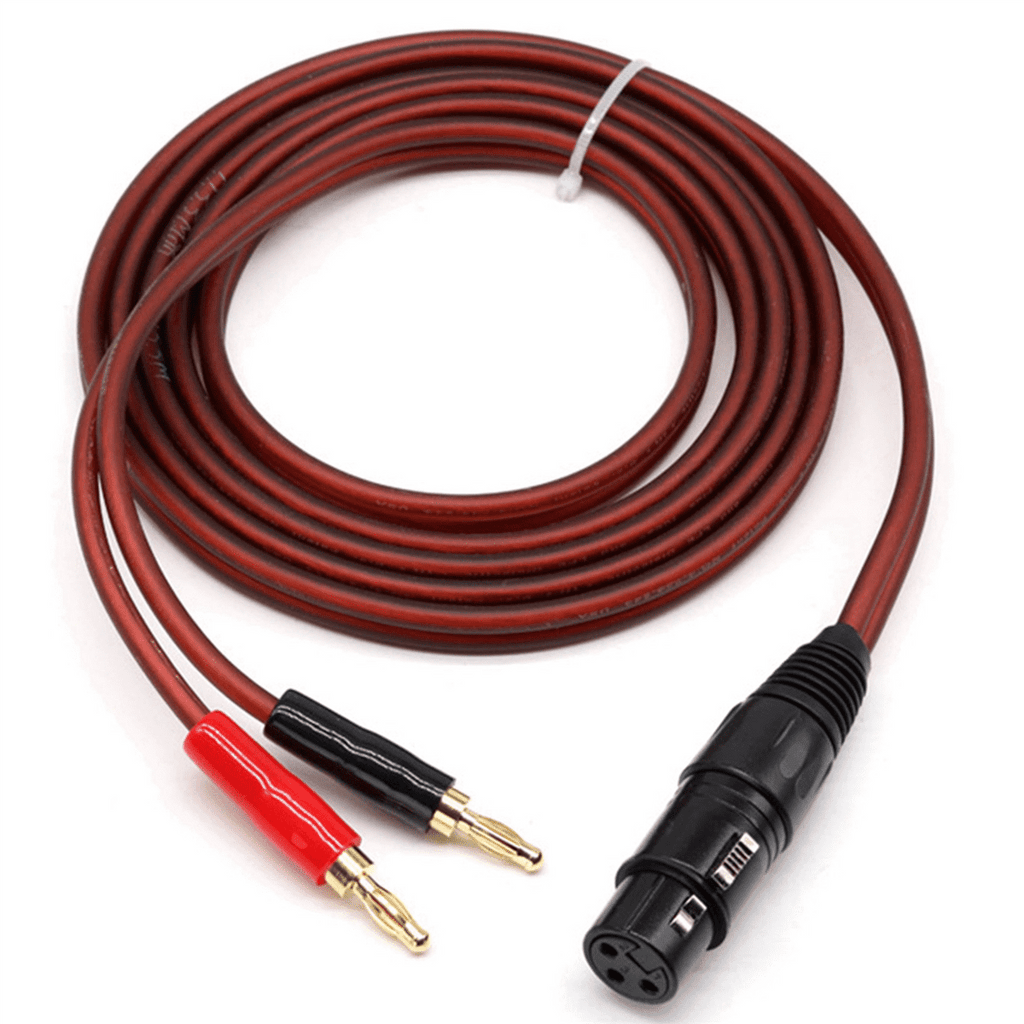 4X XLR to Banana Speaker Cable,XLR 3 Pin Female to Dual Banana Plugs Audio Cable, Gold-Plated 4mm Plug to XLR3 Pro HiFi