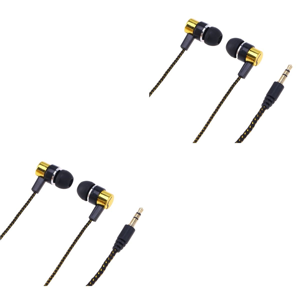 FONDOTIN Copper Metal Earphones in , 2-Pack Wired Headphones for Men and Women, Daily Use, Running, Comfortable Fit